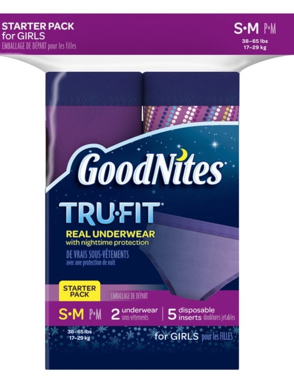 GoodNites Tru-Fit Girls Underwear Starter Pack - Purple